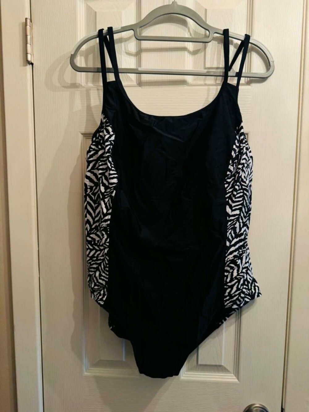 Tahiti Black & White Zebra Print One Piece Swimsuit Plus Size 3X